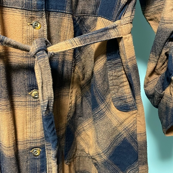 Columbia Pine Street Brown Cotton Flannel midi dress - Picture 8 of 10